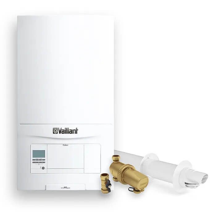 Vaillant ecoFIT Pure 825 Combi Boiler 25kW with Horizontal Flue & Vaillant Advance 22mm Filter (collection only)