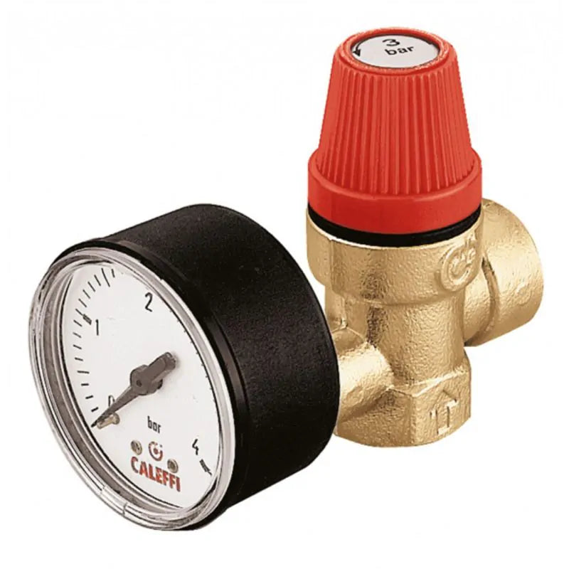 Altecnic 1/2" x 1/2" 6 Bar Safety Relief Valve (female x female) with Gauge
